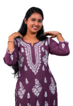 Purple Chikankari Kurta Set - Image 2