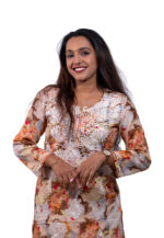 Floral Printed Embroidered Kurta - Image 2