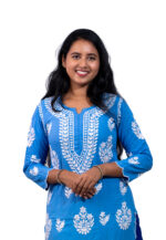 Blue Printed Cotton Kurta Set - Image 3