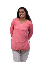 Peach Embroidered Casual Top - Image 3