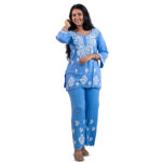 Blue Embroidered Top