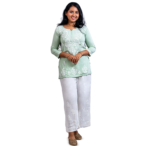 S 6.jpg Mint green kurti top - Image 1